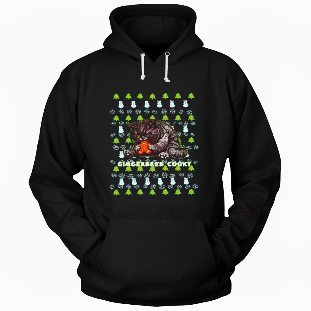 Cat Gimgerbreb cooky Christmas Hoodie Cat Gimgerbreb cooky Christmas Hoodie