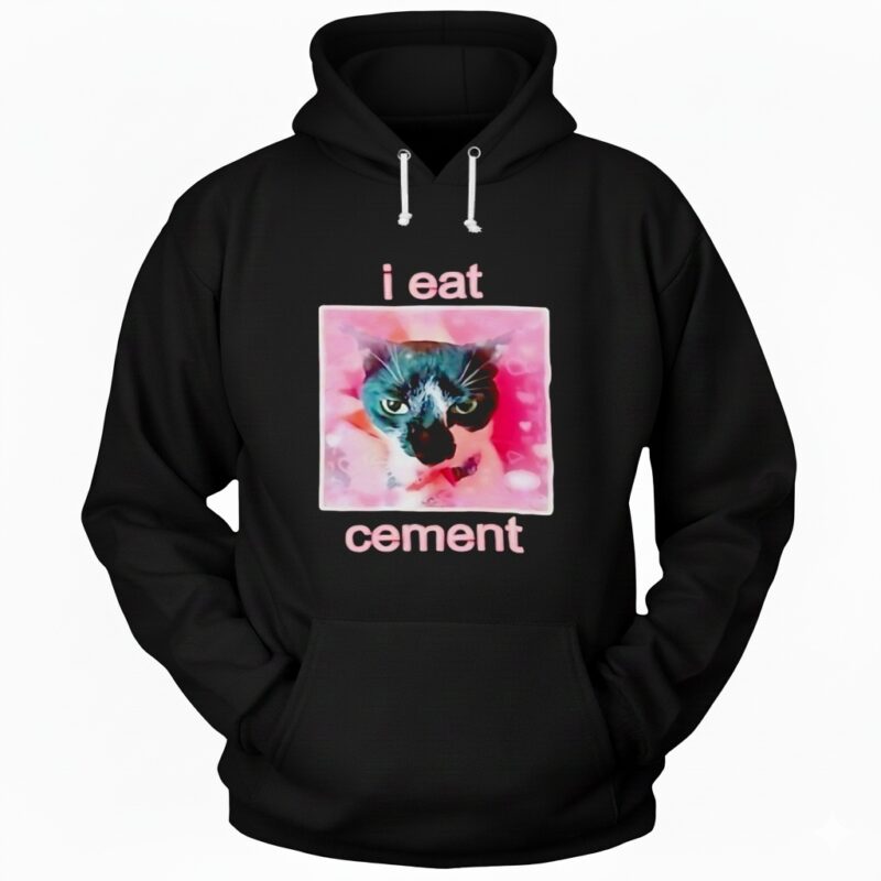 Cat funny I eat cement Hoodie