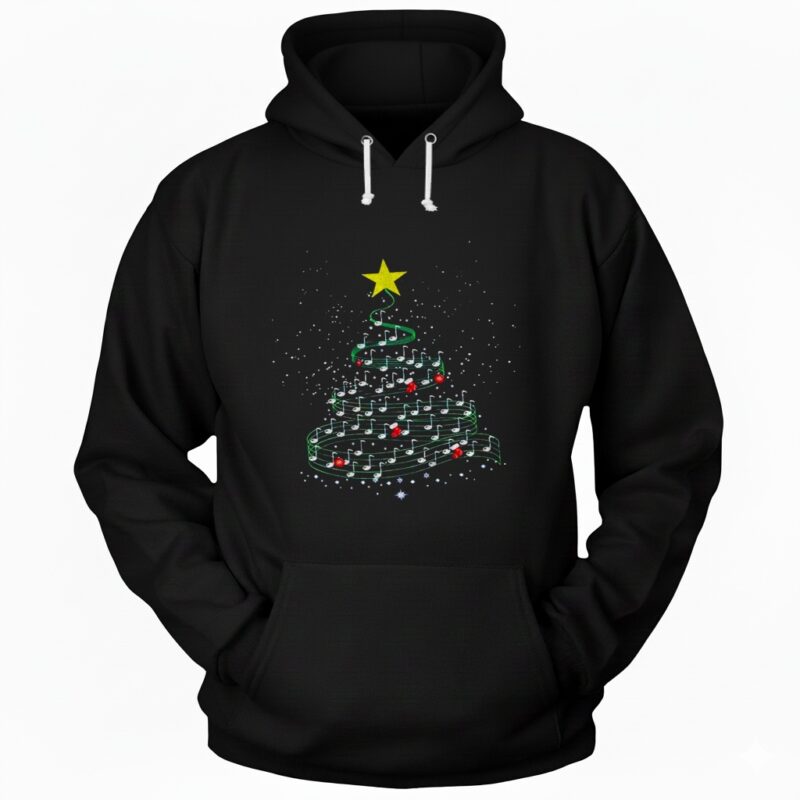 Christmas tree music lover Merry Xmas 2025 Hoodie