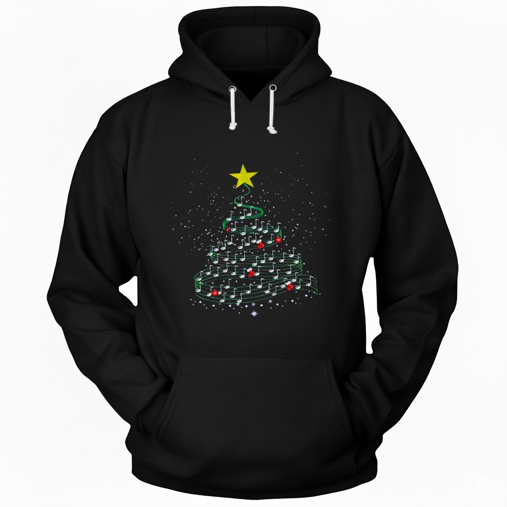 Christmas tree music lover Merry Xmas 2025 shirt_Hoodie Christmas tree music lover Merry Xmas 2025 Hoodie