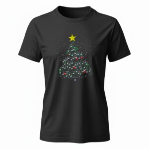 Christmas tree music lover Merry Xmas 2025 Ladies T-Shirt