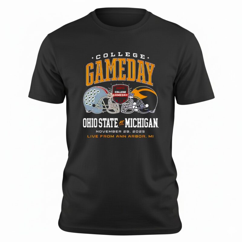 College GameDay Ohio State vs. Michigan Live Ann Arbor MI helmet shirt