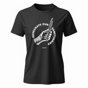 Desecrate Our Sanctuaries Knife hand graphic Ladies T-Shirt