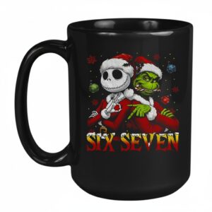 Jack Skellington And Grinch Six seven 6 7 meme Mug