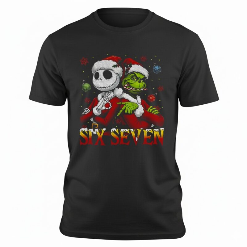 Jack Skellington And Grinch Six seven 6 7 meme shirt