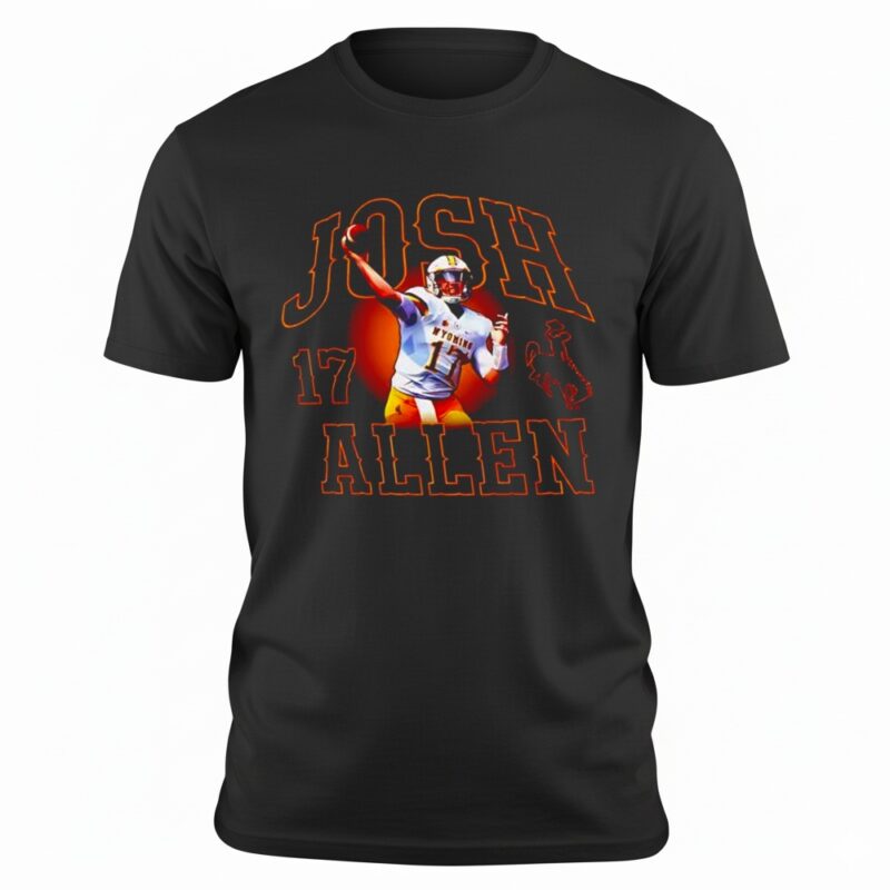 Josh Allen Wyoming Cowboys 17 logo shirt