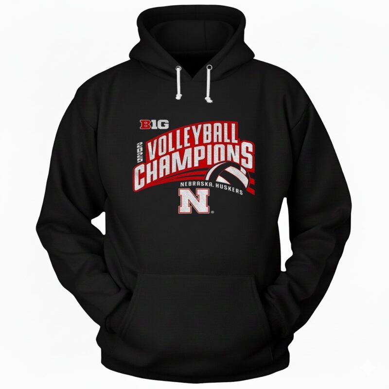 Nebraska Huskers Volleyball Champions 2025 BIG logo Hoodie