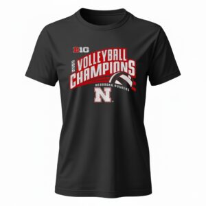 Nebraska Huskers Volleyball Champions 2025 BIG logo Ladies T-Shirt