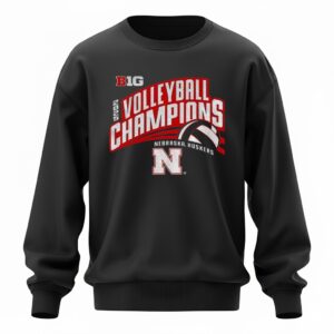 Nebraska Huskers Volleyball Champions 2025 BIG logo Sweatshirt