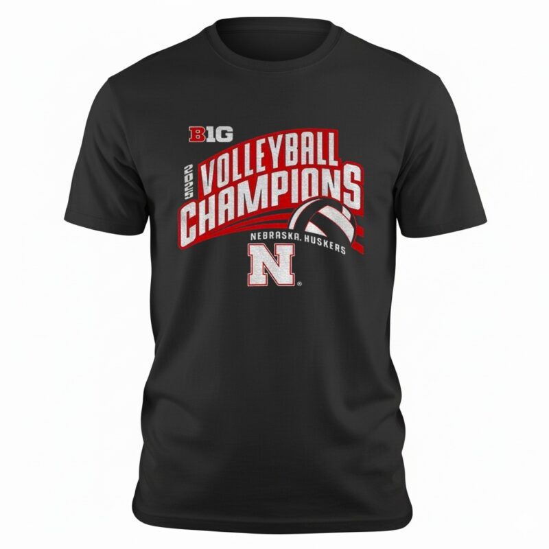 Nebraska Huskers Volleyball Champions 2025 BIG logo shirt