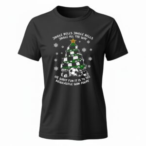 Newcastle Christmas tree jingle bells jingle all the way Ladies T-Shirt
