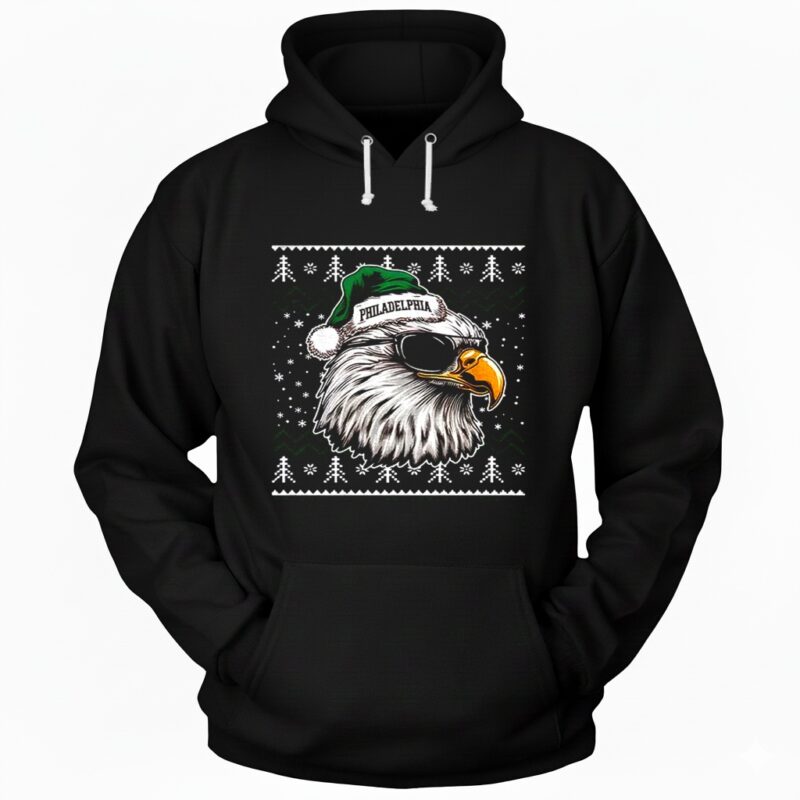 Philadelphia Football Mascot Ugly Pattern Vintage Christmas Hoodie