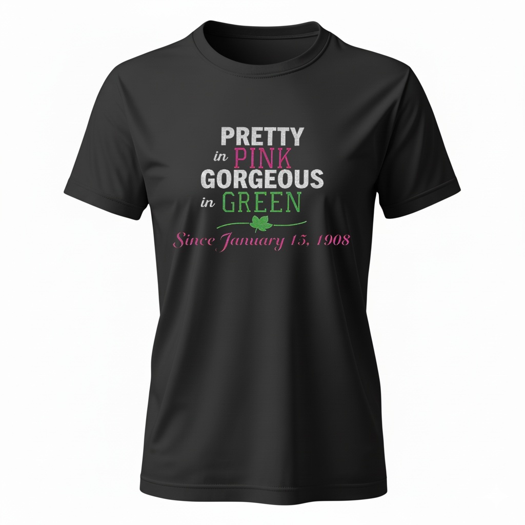 Pretty in pink gorgeous in green Jan 15 1908 Ladies T-Shirt Pretty in pink gorgeous in green Jan 15 1908 Ladies T-Shirt