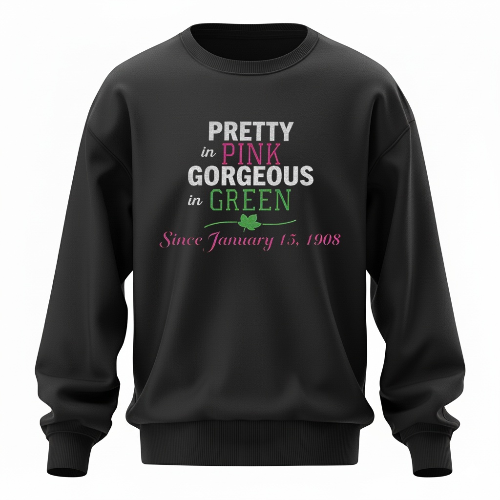 Pretty in pink gorgeous in green Jan 15 1908 Sweatshirt Pretty in pink gorgeous in green Jan 15 1908 Sweatshirt