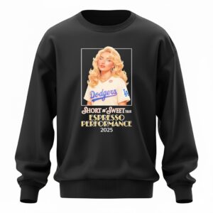 Sabrina Carpenter x Los Angeles Dodgers Short n Sweet Tour 2025 Espresso Performance Sweatshirt
