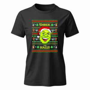 Shrek The Halls Christmas Ladies T-Shirt