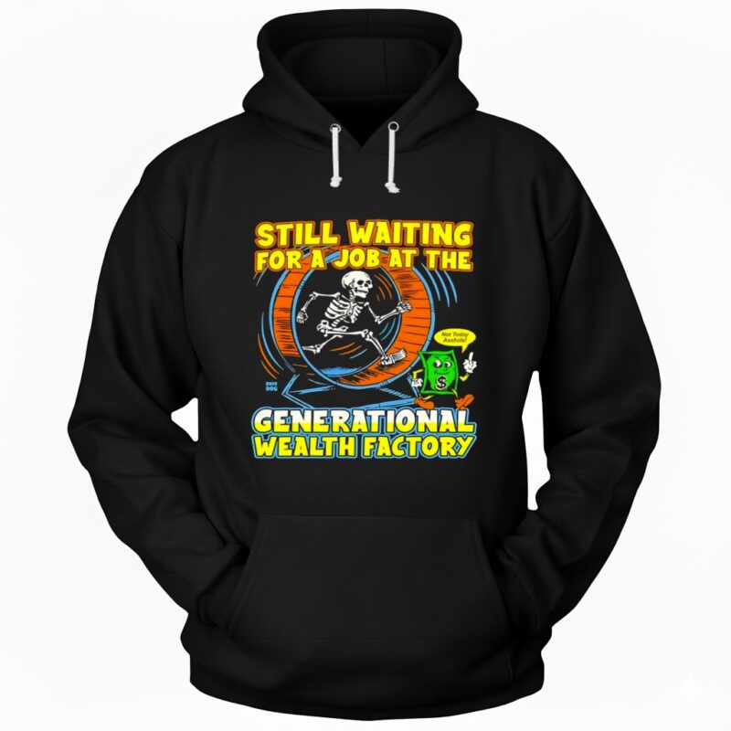 Skeleton still waiting for a job at the generational wealth factory Hoodie