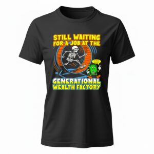 Skeleton still waiting for a job at the generational wealth factory Ladies T-Shirt