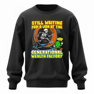 Skeleton still waiting for a job at the generational wealth factory Sweatshirt