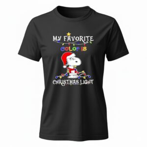 Snoopy My Favorite Color Is Christmas Light Ladies T-Shirt