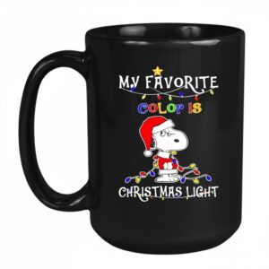 Snoopy My Favorite Color Is Christmas Light Mug