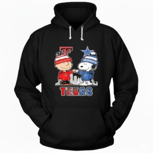 Snoopy and Charlie Brown bump Texas Tech Red Raiders and Dallas Cowboys Hoodie
