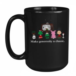 Snoopy and Peanuts friends make generosity a classic Merry Christmas Mug