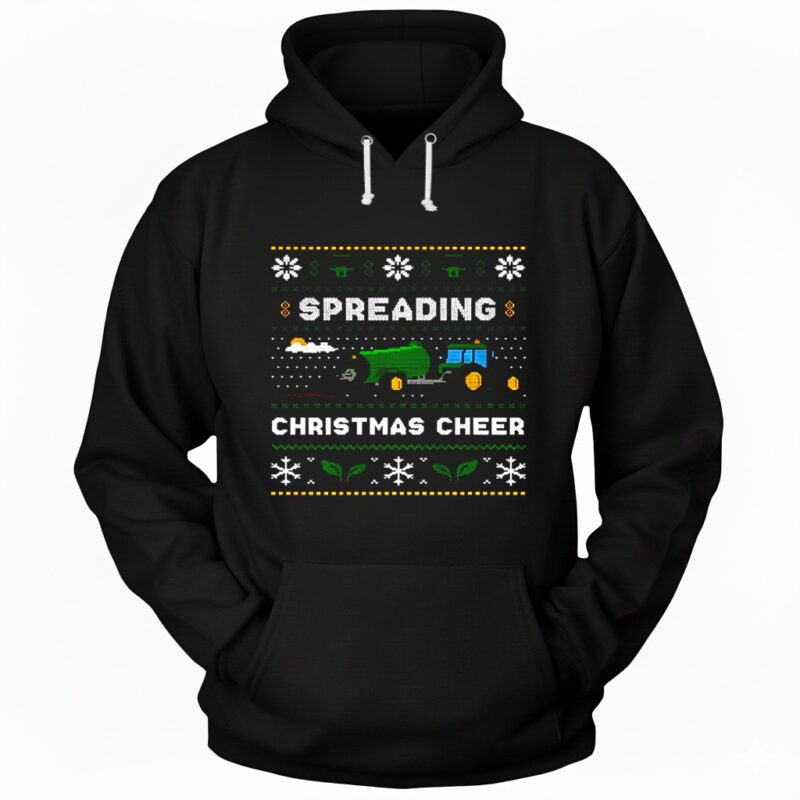 Spreading Christmas Cheer Green Farming Hoodie
