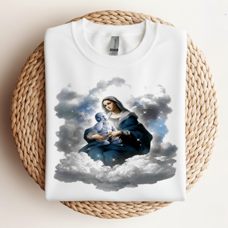 AI Baby Jesus Mary_Crewneck Sweatshirt