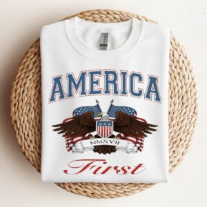America First Vintage Eagle_Crewneck Sweatshirt