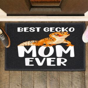 Best Gecko Mom Ever Leopard Lizard Reptile_Rubber Doormat