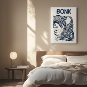 Bonk Dinosaur Funny Prehistoric Humor_Canvas