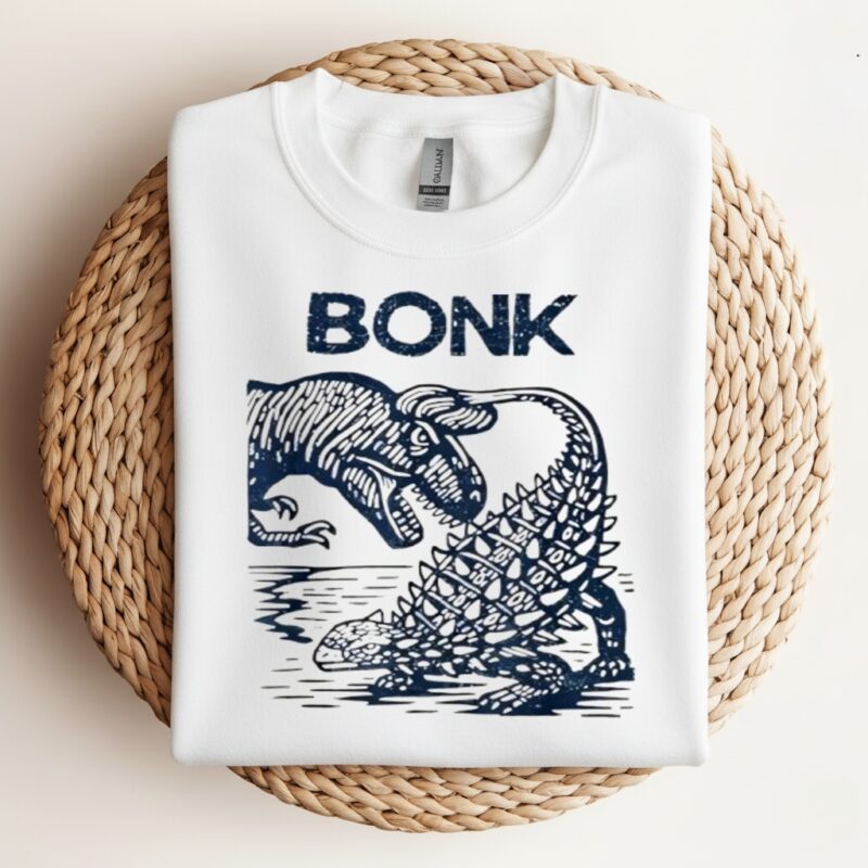 Bonk Dinosaur Funny Prehistoric Humor_Crewneck Sweatshirt