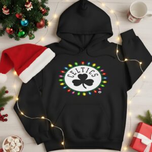 Boston Celtics Logo Lights Merry Christmas_Hoodie