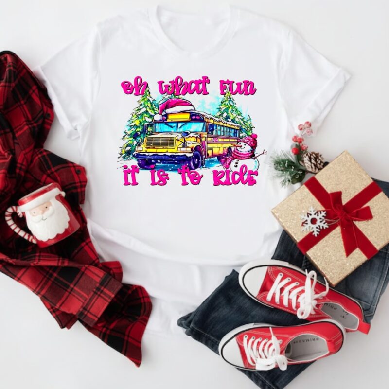 Bus school oh what fun it is to ride Christmas_T-Shirt