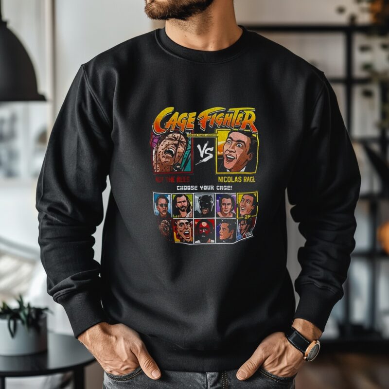 Cage Fighter Nicolas Cage Retro Gaming Movie_Crewneck Sweatshirt