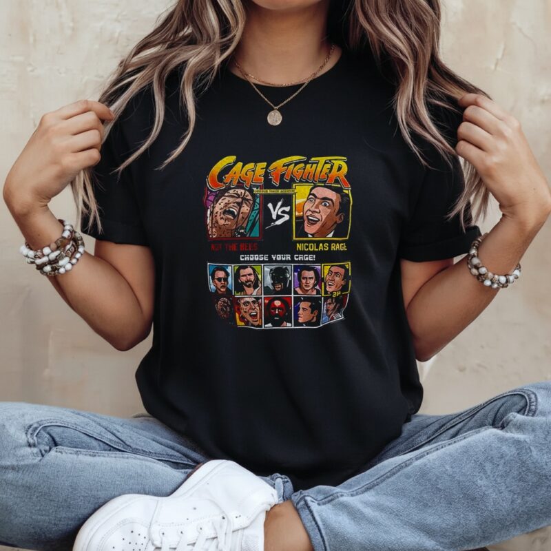 Cage Fighter Nicolas Cage Retro Gaming Movie_Ladies T-Shirt