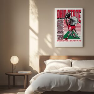 Caleb Downs Ohio State #2 Caricature_Canvas