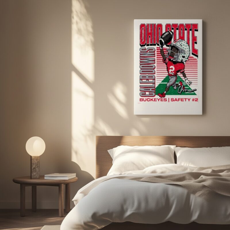 Caleb Downs Ohio State #2 Caricature_Canvas