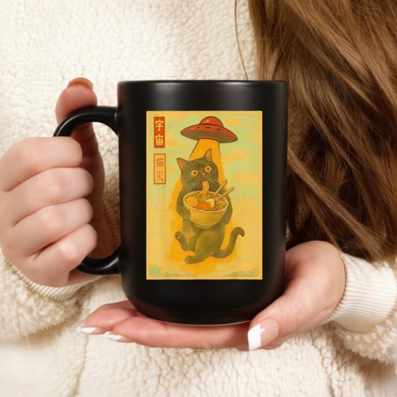 Cat Ramen UFO Japanese Anime_Ceramic Mug