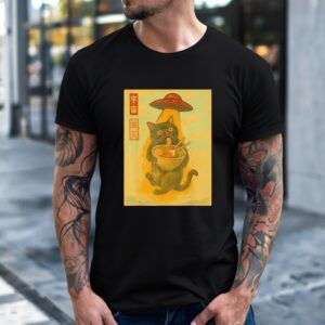 Cat Ramen UFO Japanese Anime_T-Shirt