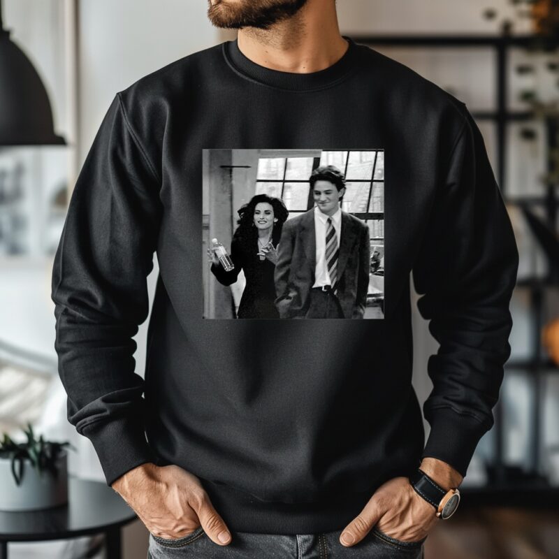 Chandler Bing and Courteney Cox Friends graphic 90s sitcom TV show vintage_Crewneck Sweatshirt