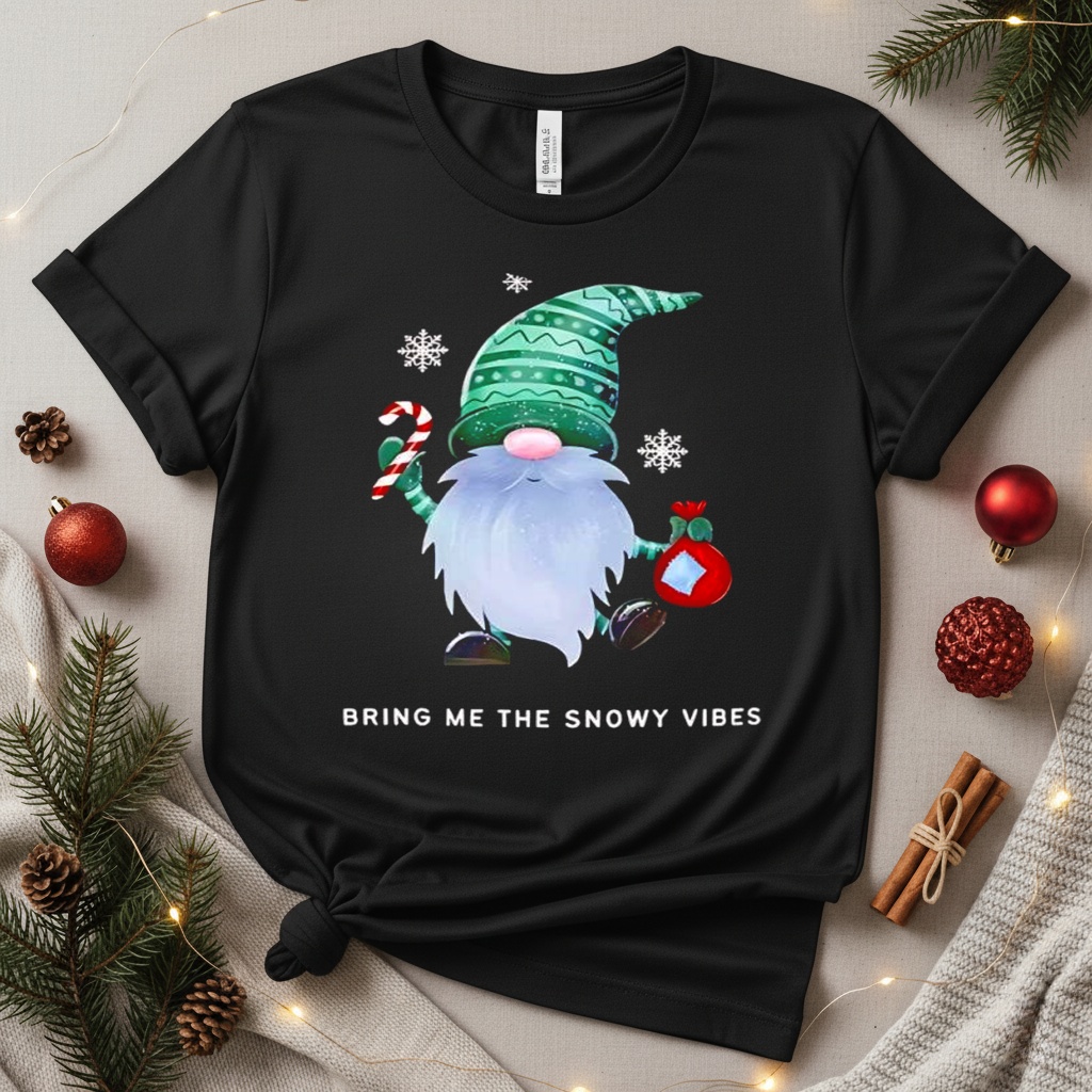 Christmas Gnome Birng me the Snowy vibes_T-Shirt Christmas Gnome Birng me the Snowy vibes_T-Shirt