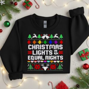 Christmas Lights & Equal Right LGBT_Crewneck Sweatshirt