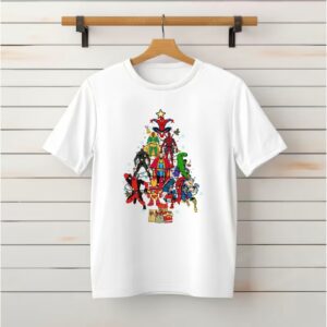 Christmas tree made up of Marvel Comics superheroes_Classic T-Shirt
