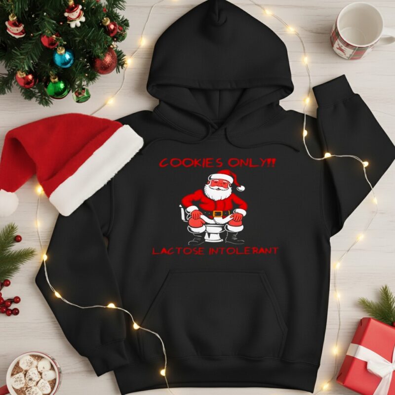 Cookies only santa toilet lactose intolerant Christmas_Hoodie