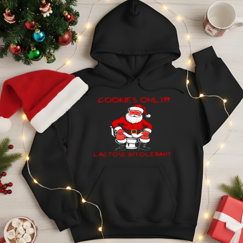 Cookies only santa toilet lactose intolerant Christmas_Hoodie Cookies only santa toilet lactose intolerant Christmas_Hoodie