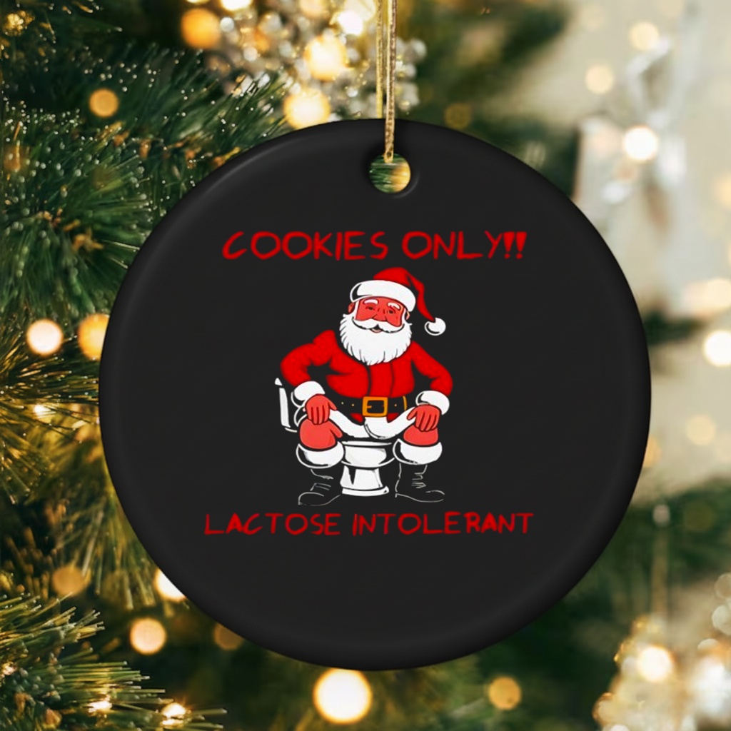 Cookies only santa toilet lactose intolerant Christmas_Ornaments Cookies only santa toilet lactose intolerant Christmas_Ornaments