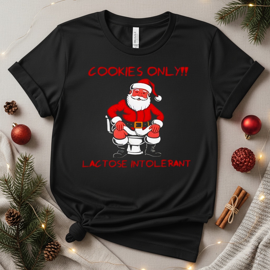 Cookies only santa toilet lactose intolerant Christmas_T-Shirt Cookies only santa toilet lactose intolerant Christmas_T-Shirt