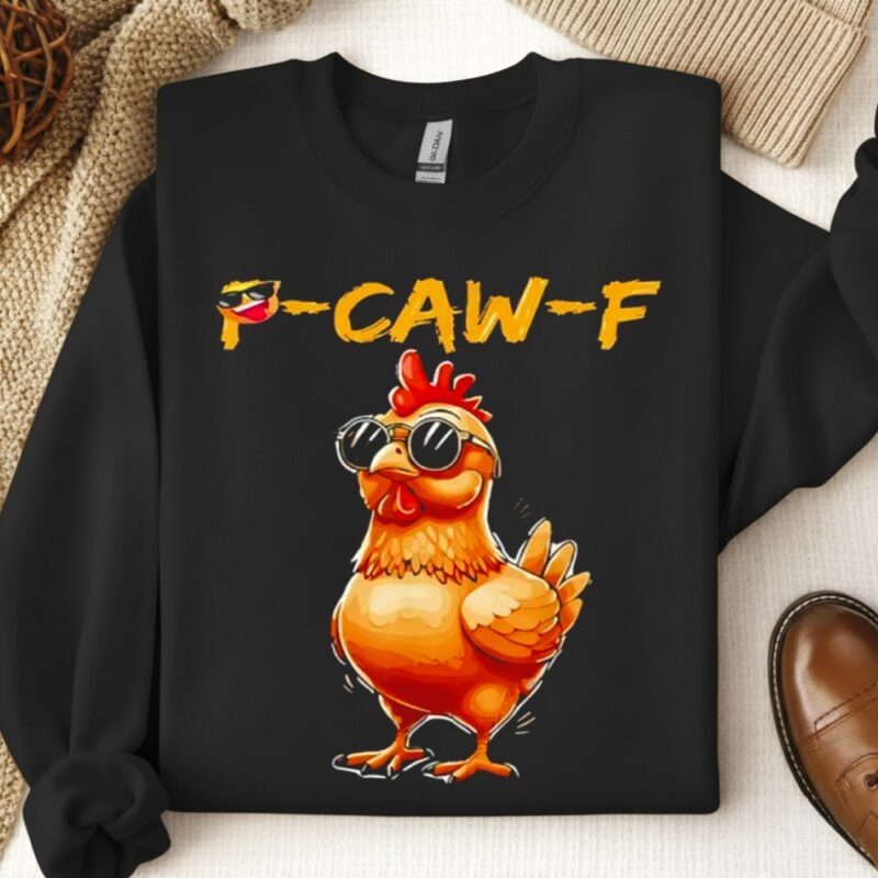 Cool Chicken Sunglasses Caw F Humor_Crewneck Sweatshirt